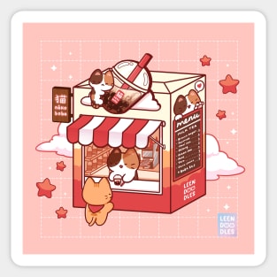 Cafe Series - Neko Boba Sticker